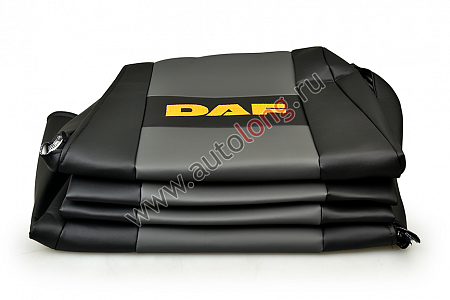 Чехлы-сиденья ЭКО КОЖА (серый) DAF XF105 (новый &lt;2012) (2 ремня) (р9878)