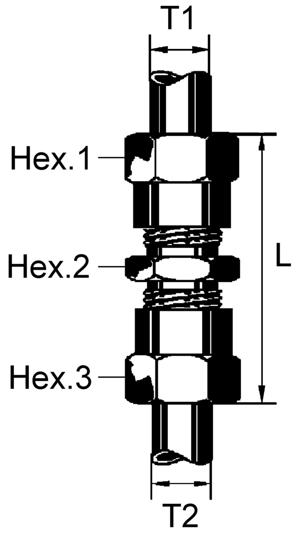 Фитинг прямой 8x6мм  переходной (металл) (8938201440)(Р4223)