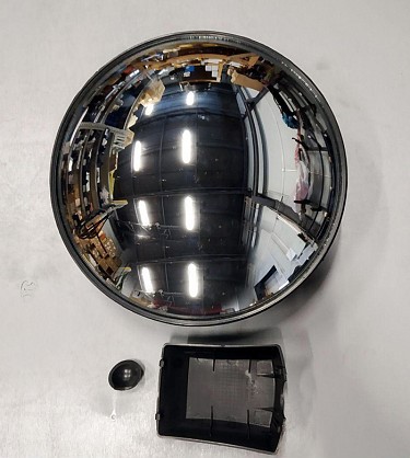 Зеркало бордюрное D=300 Shacman X3000 круглое под шарнир (DZ15221770070)(Ф0056)