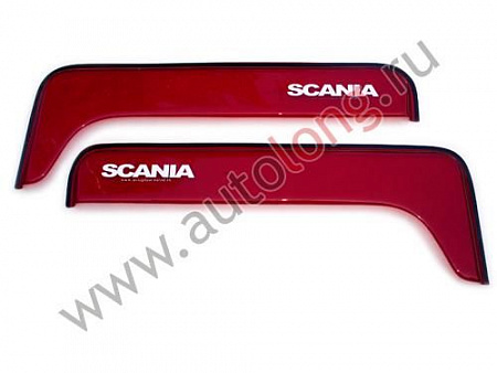 Дефлекторы на бок.стекло Scania 4 к-т (малый) (красный/5923)(к0214)