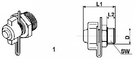 Клапан контрольный (подкачка) М22х1,5 (INF11M22CL)1)(пн3821)