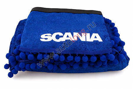 Шторы комплект SCANIA 5 Синие (шторы, ламбрекен на лобовое спальник) (9370) (р8158)