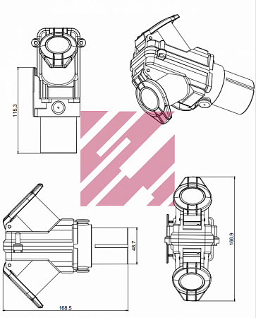Розетка EBS(переходник) 2 входа/1 выход 24V (M7351001)(эл0148)