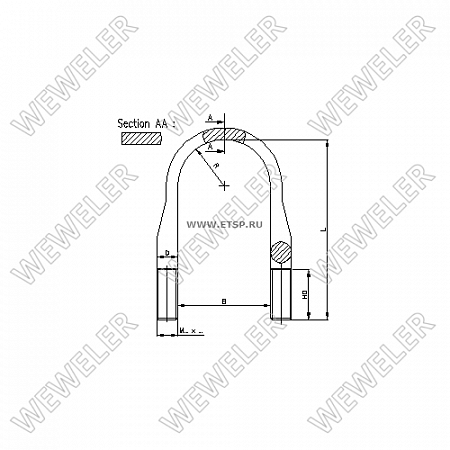Стремянка рессоры M24*2-B17-147/297 HD80 (8464623SX) (П2489)