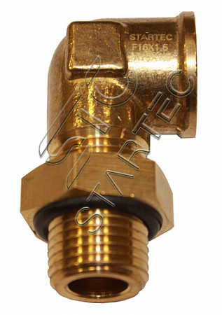 Фитинг угловой М10x1 F16x1,5 с контргайкой и уплотнением (INF11M10F16L)(пн6758)
