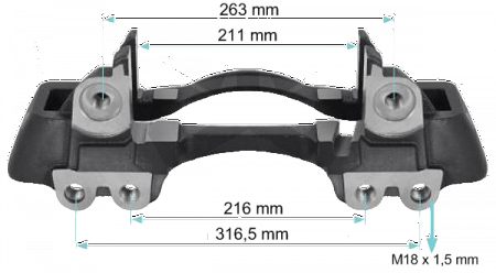 Скоба суппорта правая WABCO PAN 22-1 19.5" - 4 отверстия (20262) (т4544)
