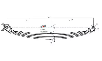 Рессора передняя для Scania PGRT-series 4 листа (902804SC-2372282-2902012-10)(р4674)