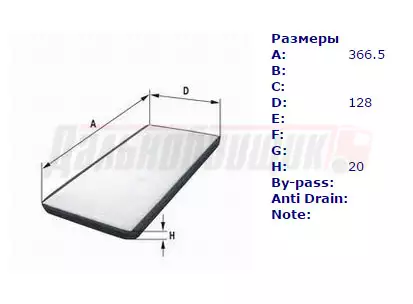 Фильтр салона Scania P/R CP. CR 04-> (RL1109AB41)(Р1901)